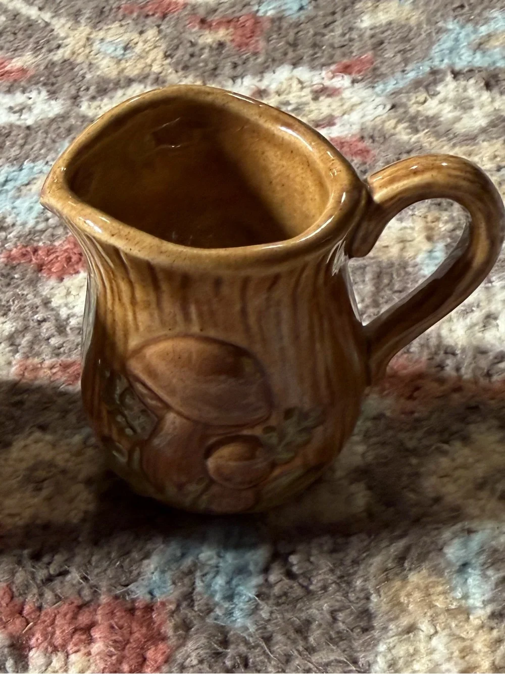 Vintage Woodland Mushroom Cream & Sugar Set | Ceramic Sugar Bowl w/Lid & Creamer